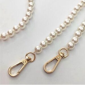 Pearl Beaded Strap with Gold Clasps